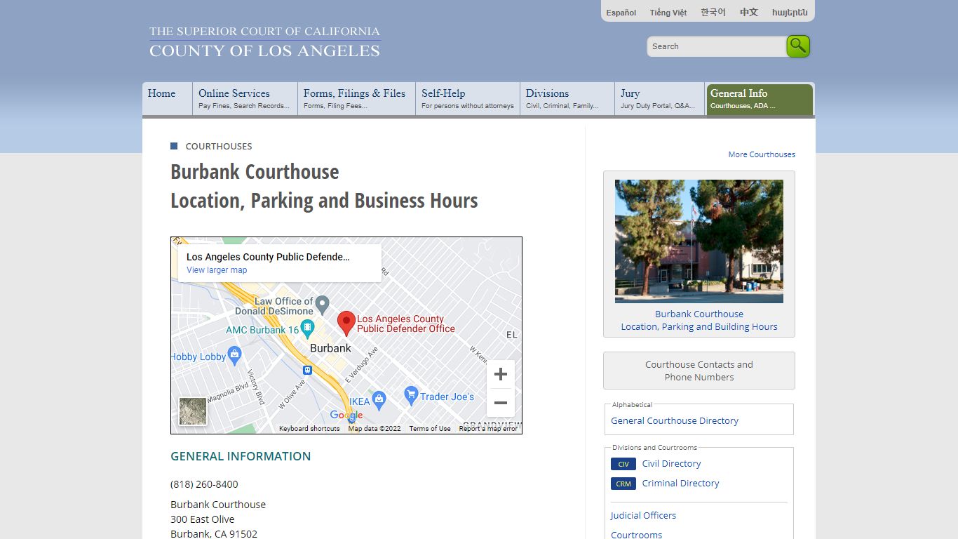 Courthouses in Los Angeles County - Contacts and Locations - LA Court